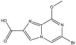 6-Bromo-8-methoxy-imidazo[1,2-a]pyrazine-2-carboxylic acid Struktur