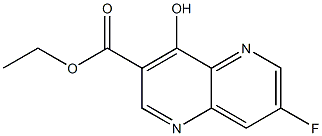 7-Fluoro-4-hydroxy-[1,5]naphthyridine-3-carboxylic acid ethyl ester Struktur