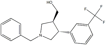 ((3S,4R)-1-benzyl-4-(3-(trifluoromethyl)phenyl)pyrrolidin-3-yl)methanol Struktur