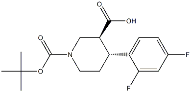 (3S,4R)-1-(tert-butoxycarbonyl)-4-(2,4-difluorophenyl)piperidine-3-carboxylic acid Struktur