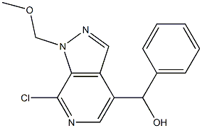 (7-chloro-1-(methoxymethyl)-1H-pyrazolo[3,4-c]pyridin-4-yl)(phenyl)methanol Struktur