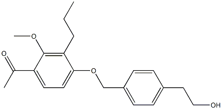 1-(4-(4-(2-hydroxyethyl)benzyloxy)-2-methoxy-3-propylphenyl)ethanone Struktur