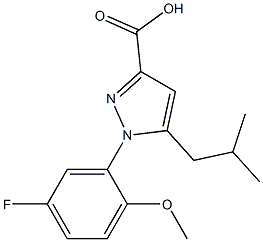 1-(5-fluoro-2-methoxyphenyl)-5-isobutyl-1H-pyrazole-3-carboxylic acid Struktur