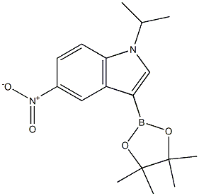 1-isopropyl-5-nitro-3-(4,4,5,5-tetramethyl-1,3,2-dioxaborolan-2-yl)-1H-indole Struktur