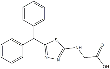 2-(5-benzhydryl-1,3,4-thiadiazol-2-ylamino)acetic acid Struktur