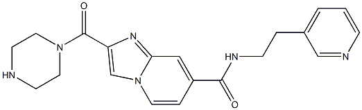 2-(piperazine-1-carbonyl)-N-(2-(pyridin-3-yl)ethyl)imidazo[1,2-a]pyridine-7-carboxamide Struktur