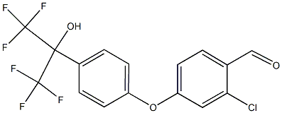 2-chloro-4-(4-(1,1,1,3,3,3-hexafluoro-2-hydroxypropan-2-yl)phenoxy)benzaldehyde Struktur