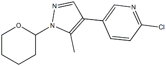 2-chloro-5-(5-methyl-1-(tetrahydro-2H-pyran-2-yl)-1H-pyrazol-4-yl)pyridine Struktur