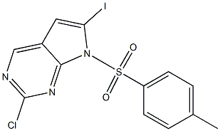 2-chloro-6-iodo-7-tosyl-7H-pyrrolo[2,3-d]pyrimidine Struktur