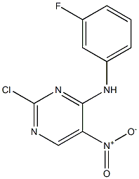 2-chloro-N-(3-fluorophenyl)-5-nitropyrimidin-4-amine Struktur