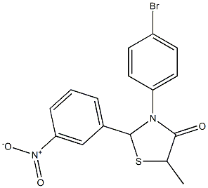 3-(4-bromophenyl)-5-methyl-2-(3-nitrophenyl)thiazolidin-4-one Struktur