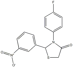 3-(4-fluorophenyl)-2-(3-nitrophenyl)thiazolidin-4-one Struktur