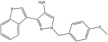 3-(benzo[b]thiophen-3-yl)-1-(4-methoxybenzyl)-1H-pyrazol-4-amine Struktur