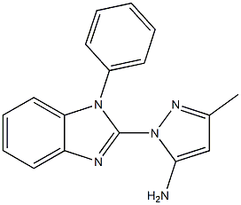 3-methyl-1-(1-phenyl-1H-benzo[d]imidazol-2-yl)-1H-pyrazol-5-amine Struktur