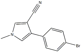 4-(4-bromophenyl)-1-methyl-1H-pyrrole-3-carbonitrile Struktur