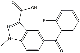 5-(2-fluorobenzoyl)-1-methyl-1H-indazole-3-carboxylic acid Struktur