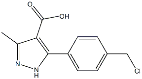 5-(4-(chloromethyl)phenyl)-3-methyl-1H-pyrazole-4-carboxylic acid Struktur