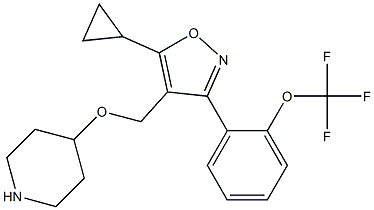 5-cyclopropyl-4-((piperidin-4-yloxy)methyl)-3-(2-(trifluoromethoxy)phenyl)isoxazole Struktur