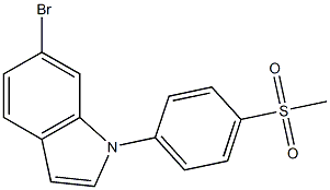 6-bromo-1-(4-(methylsulfonyl)phenyl)-1H-indole Struktur