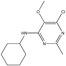 6-chloro-N-cyclohexyl-5-methoxy-2-methylpyrimidin-4-amine Struktur