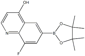 8-fluoro-6-(4,4,5,5-tetramethyl-1,3,2-dioxaborolan-2-yl)quinolin-4-ol Struktur