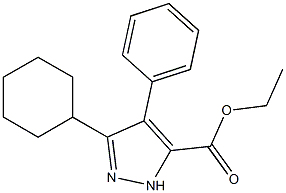 ethyl 3-cyclohexyl-4-phenyl-1H-pyrazole-5-carboxylate Struktur