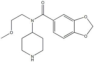 N-(2-methoxyethyl)-N-(piperidin-4-yl)benzo[d][1,3]dioxole-5-carboxamide Struktur