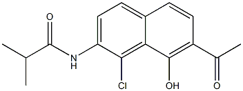 N-(7-acetyl-1-chloro-8-hydroxynaphthalen-2-yl)isobutyramide Struktur