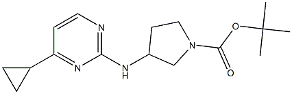 tert-butyl 3-(4-cyclopropylpyrimidin-2-ylamino)pyrrolidine-1-carboxylate Struktur