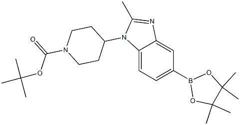 tert-butyl 4-(2-methyl-5-(4,4,5,5-tetramethyl-1,3,2-dioxaborolan-2-yl)-1H-benzo[d]imidazol-1-yl)piperidine-1-carboxylate Struktur