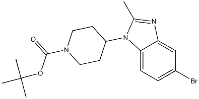 tert-butyl 4-(5-bromo-2-methyl-1H-benzo[d]imidazol-1-yl)piperidine-1-carboxylate Struktur