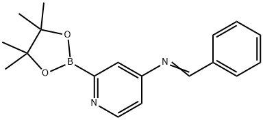 1-phenyl-N-(2-(4,4,5,5-tetramethyl-1,3,2-dioxaborolan-2-yl)pyridin-4-yl)methanimine Struktur