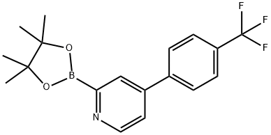 2-(4,4,5,5-tetramethyl-1,3,2-dioxaborolan-2-yl)-4-(4-(trifluoromethyl)phenyl)pyridine Struktur