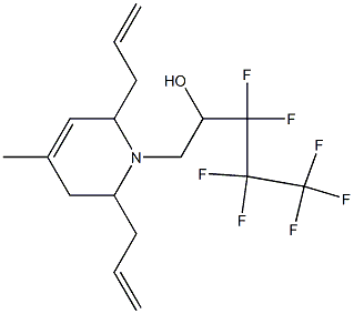 1-(2,6-diallyl-4-methyl-3,6-dihydro-1(2H)-pyridinyl)-3,3,4,4,5,5,5-heptafluoro-2-pentanol Struktur