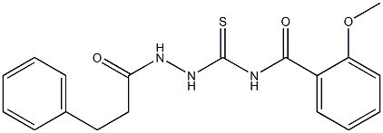 2-methoxy-N-{[2-(3-phenylpropanoyl)hydrazino]carbonothioyl}benzamide Struktur