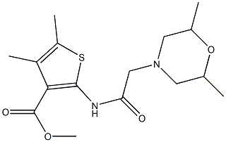 methyl 2-(2-(2,6-dimethylmorpholino)acetamido)-4,5-dimethylthiophene-3-carboxylate Struktur