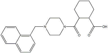 2-(4-(naphthalen-1-ylmethyl)piperazine-1-carbonyl)cyclohexanecarboxylic acid Struktur