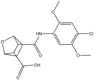 3-((4-chloro-2,5-dimethoxyphenyl)carbamoyl)-7-oxabicyclo[2.2.1]heptane-2-carboxylic acid Struktur