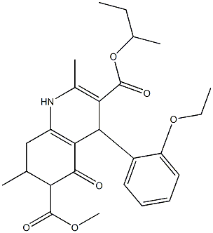 3-sec-butyl 6-methyl 4-(2-ethoxyphenyl)-2,7-dimethyl-5-oxo-1,4,5,6,7,8-hexahydroquinoline-3,6-dicarboxylate Struktur