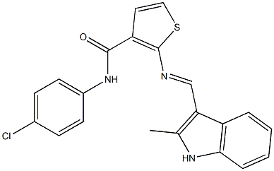 (E)-N-(4-chlorophenyl)-2-(((2-methyl-1H-indol-3-yl)methylene)amino)thiophene-3-carboxamide Struktur