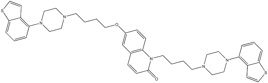 6-(4-(4-(benzo[b]thiophen-4-yl)piperazin-1-yl)butoxy)-1-(4-(4-(benzo[b]thiophen-4-yl)piperazin-1-yl)butyl)quinolin-2(1H)-one Struktur