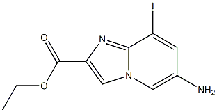 6-Amino-8-iodo-imidazo[1,2-a]pyridine-2-carboxylic acid ethyl ester Struktur