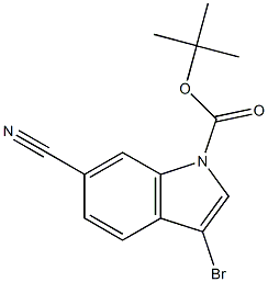 tert-Butyl 3-bromo-6-cyano-1H-indole-1-carboxylate Struktur