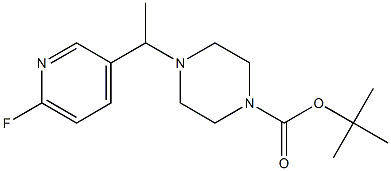 tert-butyl 4-(1-(6-fluoropyridin-3-yl)ethyl)piperazine-1-carboxylate Struktur