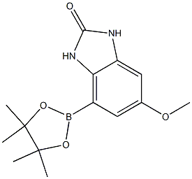 6-Methoxy-4-(4,4,5,5-tetramethyl-[1,3,2]dioxaborolan-2-yl)-1,3-dihydro-benzoimidazol-2-one Struktur