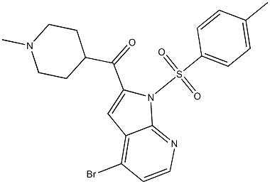 (4-bromo-1-tosyl-1H-pyrrolo[2,3-b]pyridin-2-yl)(1-methylpiperidin-4-yl)methanone Struktur