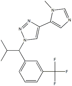 1-(2-methyl-1-(3-(trifluoromethyl)phenyl)propyl)-4-(1-methyl-1H-imidazol-5-yl)-1H-1,2,3-triazole Struktur