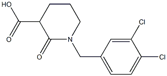 1-(3,4-dichlorobenzyl)-2-oxopiperidine-3-carboxylic acid Struktur