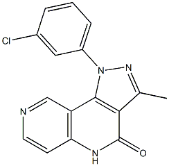 1-(3-chlorophenyl)-3-methyl-1H-pyrazolo[4,3-c][1,6]naphthyridin-4(5H)-one Struktur