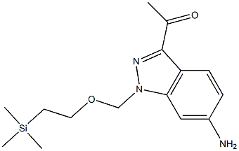 1-(6-amino-1-((2-(trimethylsilyl)ethoxy)methyl)-1H-indazol-3-yl)ethanone Struktur